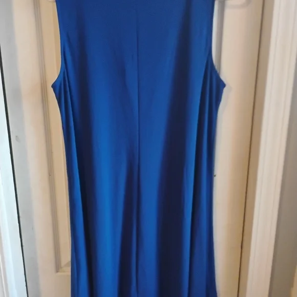 MSK Royal Blue Sleeveless Dress with Gold Ring Detail - Size Large - Picture 3 of 9